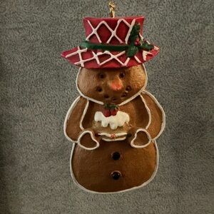 Festive Gingerbread Snowman Ornament